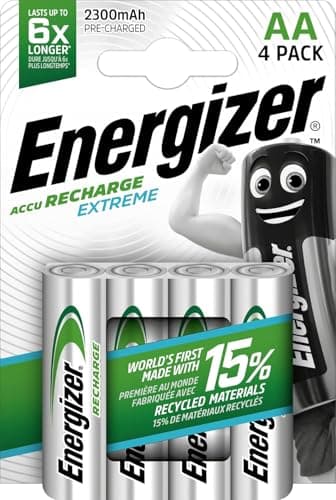 Image of Energizer Accu Recharge Extreme Rechargeable AA Batteries, 4 Pack