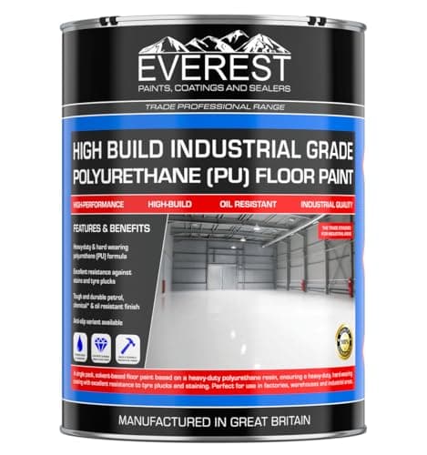 Image of Everest Trade - Industrial Concrete Floor Paint - High Build Polyurethane Resin Based (Dark Grey, 5 Litre)