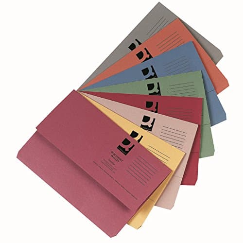 Image of Q-Connect Pack of 50 Document Wallet 285gsm Foolscap Assorted