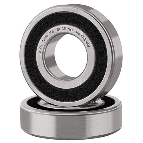 Image of XIKE 2 pcs 6308-2RS Ball Bearings 40x90x23mm, Chrome Steel & Pre-Lubricated, Double Rubber Seal, Deep Groove Ball Bearings for Motors, Pumps, Conveyors etc.