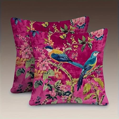 Image of PVOODIRE 2 Pack Bird Cushion Covers 45x45cm - Soft Plush Throw Covers Cute Stuff Indoor Outdoor