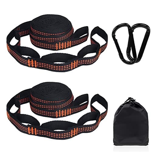 Image of KILLIAN'S Store Hammock Straps 2 Pack 2.8M Outdoor Camping Hammock Tree Accessories Yoga Swing Hanging Belt Heavy Duty Extension Loop Suspension System With 2 Carabiner Hooks And 1 Bag
