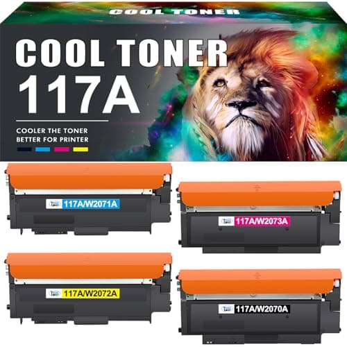 Image of Cool Toner 117A Cartridge Compatible with HP Color Laser MFP 178nw 179fnw 150nw 150a 178nwg 179fwg 178 179 150 W2070A W2071A W2072A W2073A 117A Ink (Black Cyan Yellow Magenta Pack of 4)