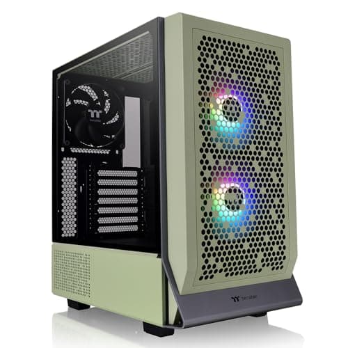 Image of Thermaltake Ceres 300 Matcha Green Mid Tower E-ATX Computer Case with Tempered Glass Side Panel; 2xCT140 ARGB Fan Preinstalled; Rotational PCIe Slots; CA-1Y2-00MEWN-00; 3 Years Warranty