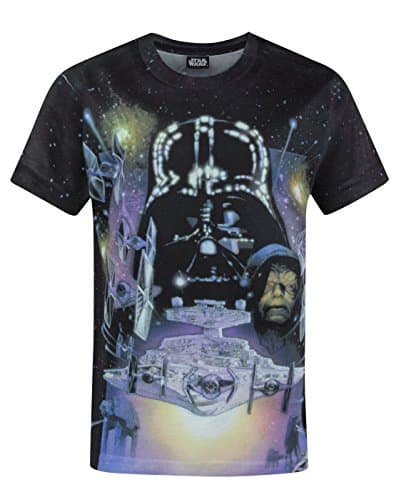 Image of Star Wars Empire Strikes Back Sublimation Black Short Sleeve Boy's T-Shirt