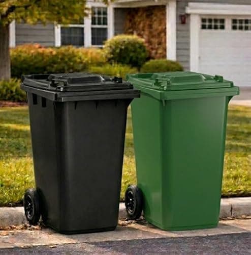 Image of SuperGift.com Black - 240L Wheelie Bin for Household, Commercial & Industrial, Large Outdoor Waste Container, Outdoor Rubbish Bin, Large Mobile Waste Bin, Easy-Roll, Durable Plastic