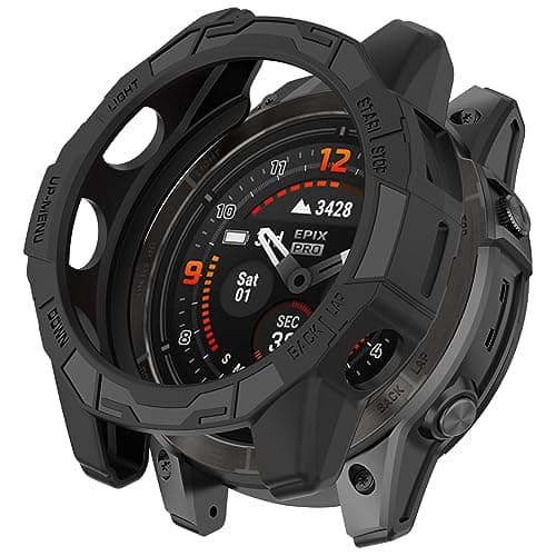 Image of Chofit Cases Compatible with Garmin Epix Pro Gen 2 47mm/Fenix 7 Pro/Fenix 7 Case, TPU Protective Cases Covers Watch Frame Protector Shell Accessories (Black)