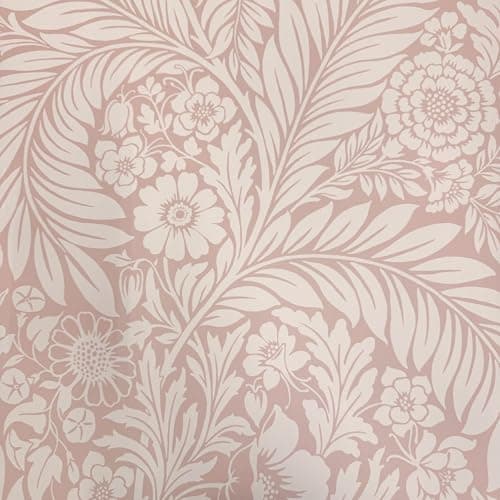Image of World of Wallpaper Florence Leaf Floral Wallpaper Blush Pink 728 - Living Room, Lounge, Bedroom, Hallway, Feature Wall Wallpaper