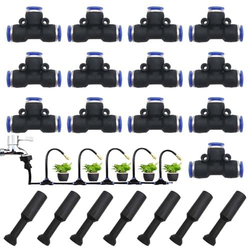 Image of CESFONJER 20 Pieces Quick Link Kit, Assortment Pneumatic Accessories Includes Quick Coupling T-Bar Fittings, Choke with Push-in Fitting, Suitable for Pneumatic Tools (8mm)