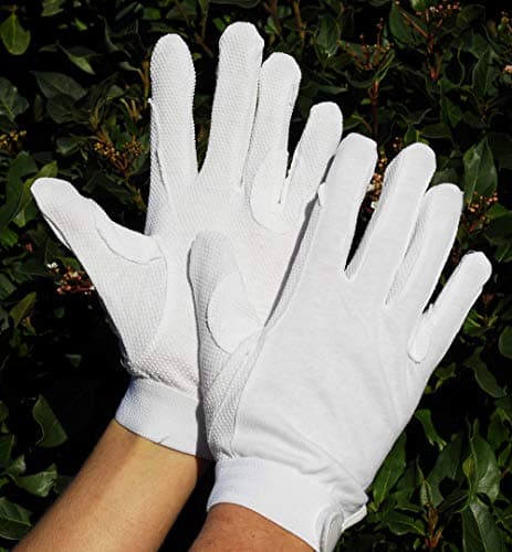 Image of Rhinegold Cotton Pimple Gloves-X Large-White, Extra