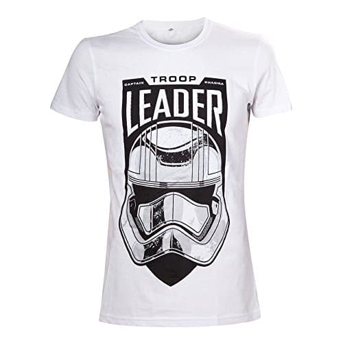 Image of STAR WARS Men's The Force Awakens Adult Male Troop Leader Stormtrooper Short Sleeve T-Shirt, White, Medium