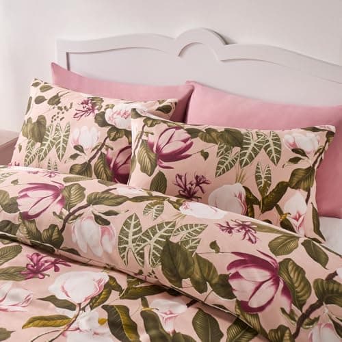 Image of OHS King Size Duvet Cover Sets Floral Bedding, Gifts for Women Super Soft Cosy Warm Floral Botanics Bedding Sets King Size Reversible Stylish Quilt Cover with Pillowcases, Blush