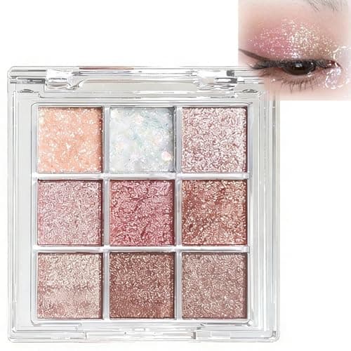Image of Glitter Eyeshadow Palette for Women - Shimmer Makeup Palette with Natural Waterproof, Long-Lasting, Highly Pigmented Shades - Compact Travel Size, Shimmer Eyeshadow