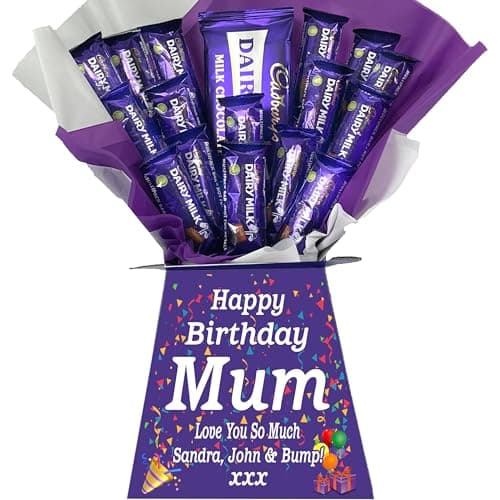 Image of Personalised Luxury Chocolate Bouquet Hamper – Personalised Sweet Gift for Him or Her – Great Choice for Birthdays, Christmas or Any Occasion (Compatible With CADBURY DAIRYMILK)