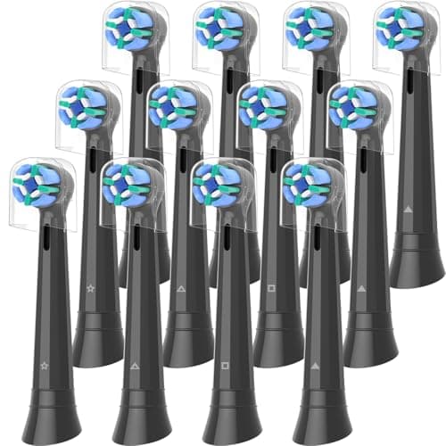 Image of iO Brush Heads Compatible with Oral B iO Electric Toothbrushes, Pack of 12 Replacement Toothbrush Head for Gentle Cleaning (12 Black)