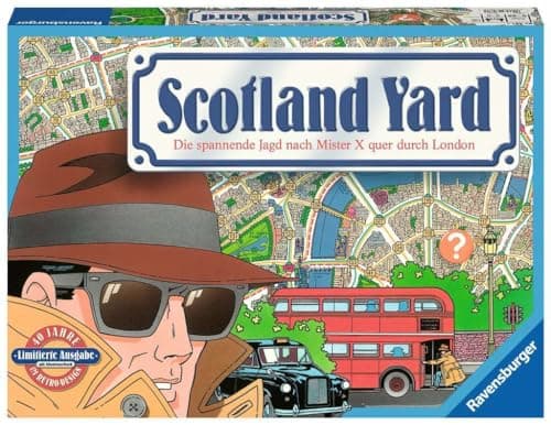 Image of Ravensburger Scotland Yard 27461 40th Anniversary Edition in Retro Design with Adventure Book Varied Family Game for Adults and Children from 8 Years, for 2-6 Players