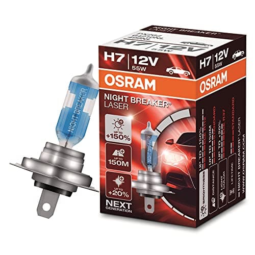 Image of OSRAM NIGHT BREAKER LASER H7, +150% more brightness, halogen headlight lamp, 64210NL, 12V, folding box (1 lamp)