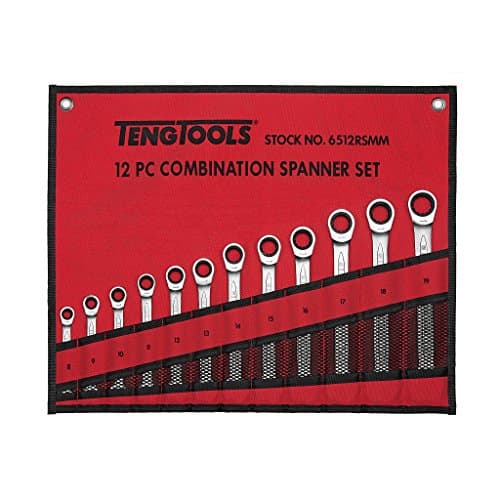 Image of Teng Tools 6507JMM Combination Spanner Set 33-50 mm Tool Roll 7 Pieces