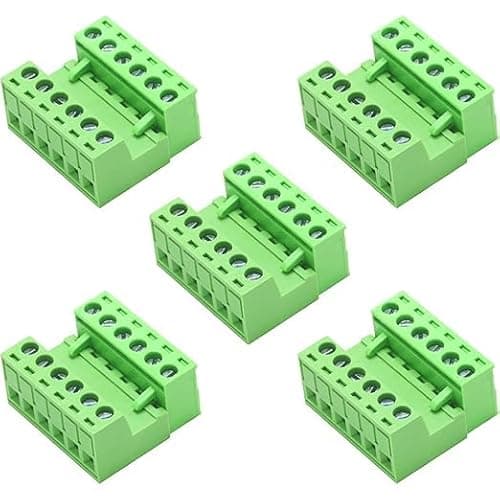 Image of Willwewon 5 Set 6 Pin 2EDGRK-5.08mm Pitch Pluggable PCB Screw Terminal Block Connector for Socket Panel Mount