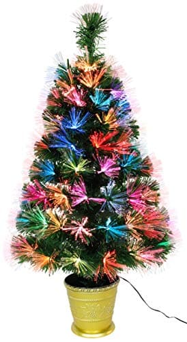 Image of Christmas Concepts® 3ft (36 Inch/90cm) Green Prelit Fibre Optic Tree - Christmas Trees (Colour Changing LEDs)