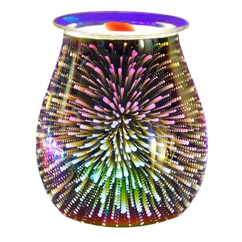 Image of Makimoo Stunning Electric Wax Melt Burners, Oil Burner, Wax Warmer, Night Light Oil Lamp for Home Decoration (3D Fireworks)