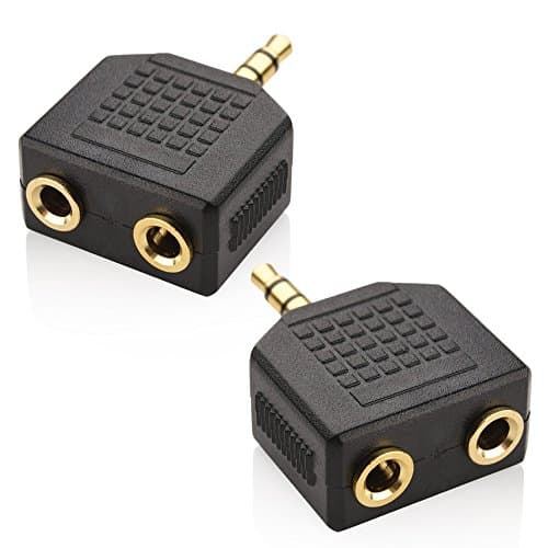 Image of Mobi Lock 2pcs 3.5mm Headphone Y Splitter 1 Male to 2 Female Audio Jacks for Media Players and Audio Devices Allows Two People to Listen to 1 Sound Source