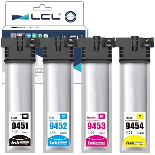 Image of LCL T9451 High Capacity Ink Cartridges Replacement for Epson T9451 T9452 T9453 T9454 for Epson WorkForce Pro WF-C5210 WF-C5210DW WF-C5290 WF-C5290DW WF-C5710 WF-C5710DWF WF-C5790 WF-C5790DWF (4PK)