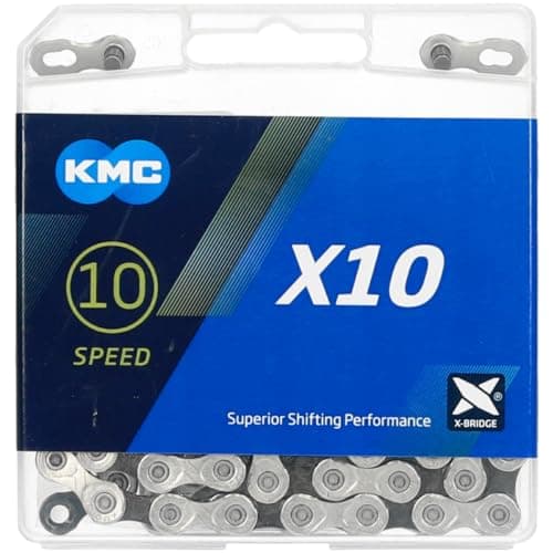 Image of KMC Unisex's X10 Chain, Silver/Black, 114 Link