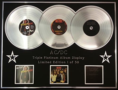 Image of AC/DC/TRIPLE PLATINUM ALBUM DISPLAY/POWERAGE + HIGHWAY TO HELL + BACK IN BLACK/COA