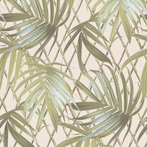 Image of Paradise Palm Tree, Palm Leaves Tropical Themed Wallpaper for Living Room, Featured Walls and Bedroom, Hallway Wallcovering Green Rasch 539561