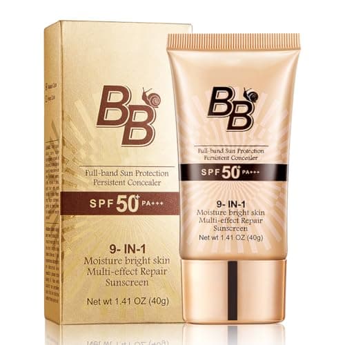 Image of BB Cream SPF 50 face moisturiser – Snail Tinted Moisturiser with High Coverage, Hydrating Face Sun Cream for Women, Anti-Aging & Colour Correcting, Foundation for Mature skin 40g (1 PCS)