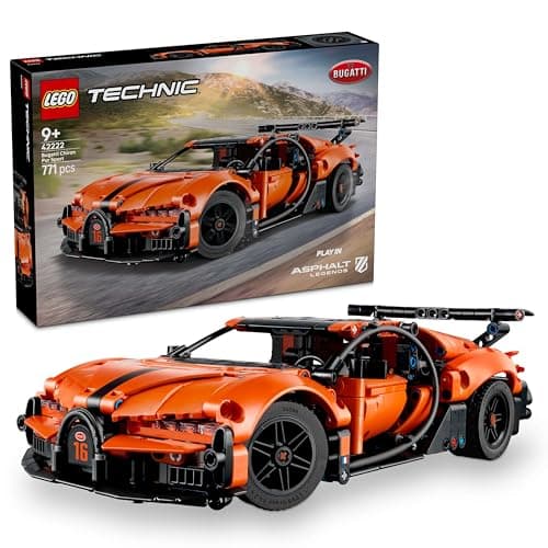 Image of LEGO Technic Bugatti Chiron Pur Sport Hypercar Toy - Race Car Model Kit w/a W16 Engine, Steering & Opening Doors - Gift for 9+ Year Old Boys & Motorsport Fans - 42222