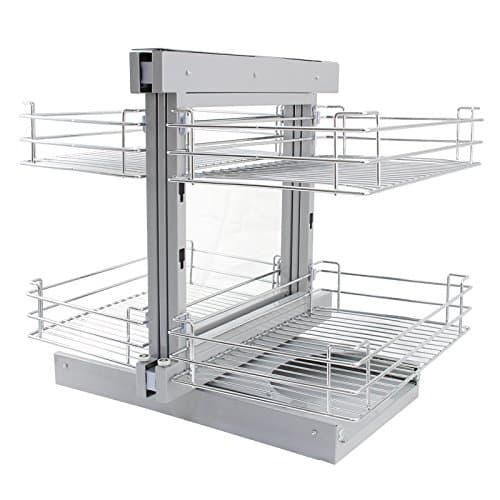 Image of Corner Kitchen Pull Out Baskets Storage Solution RH, Slide Out 80-90cm Unit, 4 Metal Storage Drawers