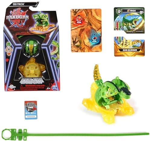 Image of BAKUGAN, Special Attack Trox, Spinning Collectible, Customisable Action Figure and Trading Cards, Kids’ Toys for Boys and Girls 6 and up
