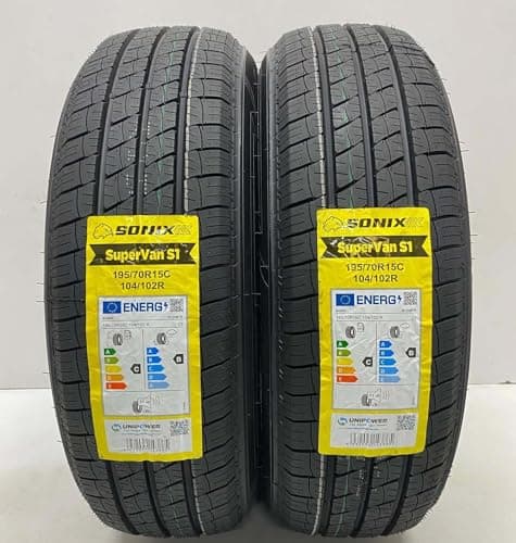Image of 2 X 195 70 15C SONIXSUPERVAN 195/70R15C 104/102R COMMERCIAL VAN C & B RATED TYRES 1957015C