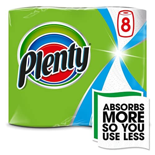 Image of Plenty 8 Roll White Kitchen Towels 8 per pack