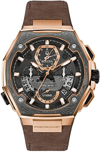 Image of Bulova Men Chronograph Quartz Watch with Leather Strap 98B356