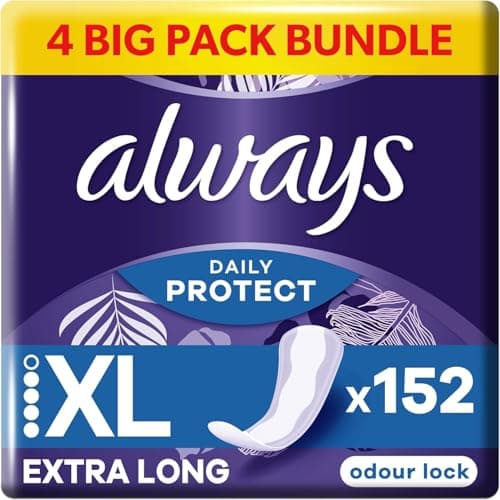 Image of Always Daily Protect Extra Long Panty Liners 38 Liners, Odour Lock, Comfortable with Side Protection barriers