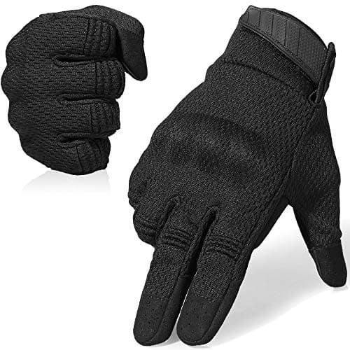 Image of WTACTFUL Airsoft Gloves for Men Women Flexible Breathable Touch Screen Full Finger Gloves for Painball Motorcycle Cycling Motorbike Medium Black
