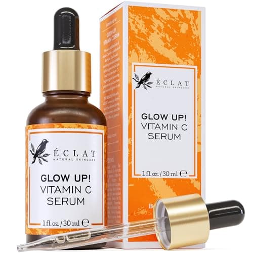 Image of Eclat Skincare Glow Up Vitamin C Serum - Vitamin C Serum for Face with Hyaluronic Acid, Ferulic Acid & Vit E - Skin Brightening Face Care - Anti Aging, Hydrating & Dark Spot Lightening 30ml
