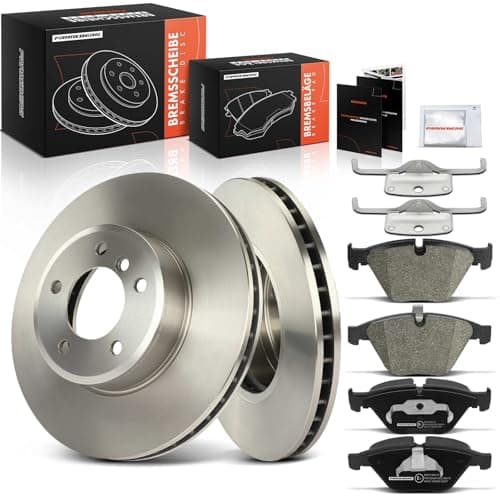 Image of Frankberg Brake Kit incl. 2x Brake Disc + 4x Brake Pad Front Compatible with 5 Series Touring E61 5 Series E60 6 Series Cabriolet E64 6 Series E63 Replace# 34116864905