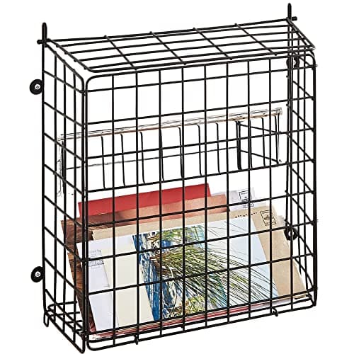 Image of House of Home - Extra Large Letterbox Cage for Wooden Doors - Easy Access Post Box Cage for Door, Black Letter Catcher, Mail Basket Front Door - Perfect for Puppy or Dog Owners