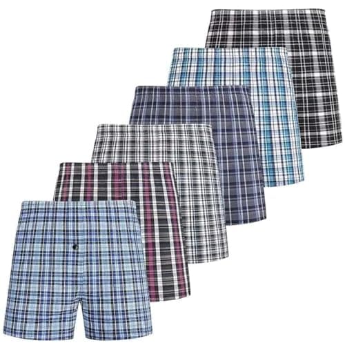 Image of ITRAT Men's Woven Boxer Underwear Briefs Shorts Cotton Rich Comfort Fit Loose Elastic Waistband loose fit Woven Boxer Shorts for Men Underwear Trunks (3 Pack) (3XL) Assorted