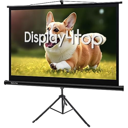 Image of Display4top 60" Portable Projector Screen,4:3 Portable Foldable For Home Theater Cinema Indoor Outdoor Projector Movie Screen,Screen:122cm(W) x 91cm(H) (60" Portable Tripod)