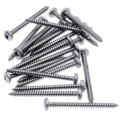 Image of No.2 x 1 (2.2mm x 25mm) Pozi Pan Self-Tapping Screw - Stainless Steel (A2) (Pack of 20)