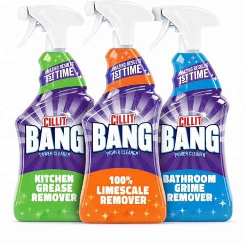 Image of Cillit Bang Kitchen Grease, Bathroom Grime and Limescale remover | 3x 750ml | Amazing 1st time results