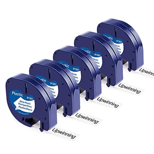 Image of Upwinning A91221 91201 S0721610 Compatible with Dymo Letratag Label Maker Refill White Plastic Tape, Replace for Dymo LetraTag Tape 12mm x 4m Refills White for LT100H LT100T LT110T XR 200B