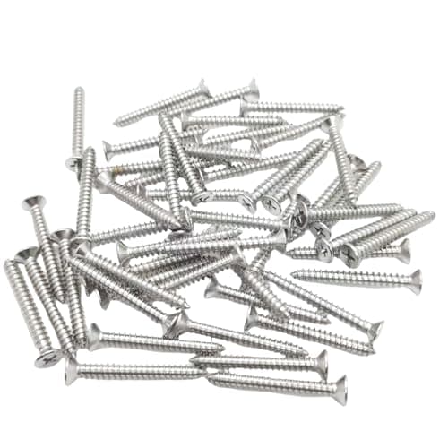 Image of M5 Stainless Steel Screws 40mm, Self Tapping Flat Countersunk Head Wood Screw, Hardware Fasteners, Pack of 50