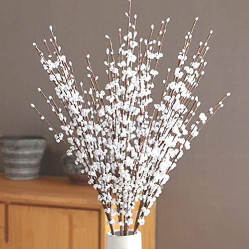Image of OUKEYI 6Pcs 29.5'' Long Stem Artificial Jasmine Flowers Tall Fake Flower Bouquet Faux Jasmine Plants for Hotel Home Office Kitchen Bedroom Wedding Party DIY Decor（White）