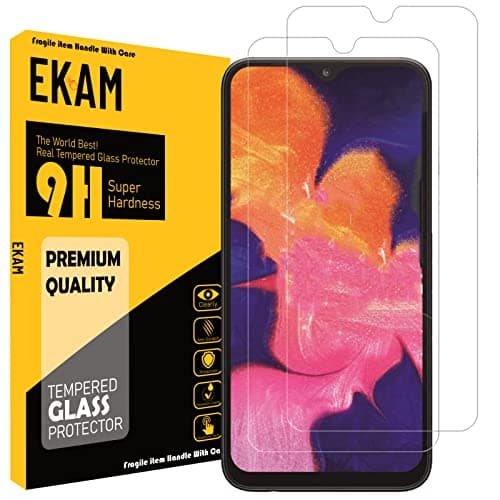 Image of EKAM For Samsung Galaxy A10 Screen Protector, [2 PACK] Tempered Glass [9H Hardness] [Bubble Free] [Case Friendly] Screen Protective Film For Galaxy A10